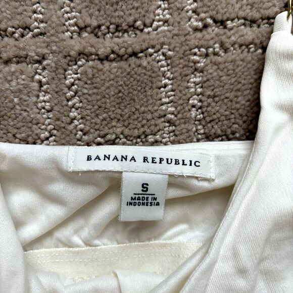 Banana Republic VTG Babydoll Chain Strap Tank Top Off White Small Y2K Stretch - Picture 5 of 10